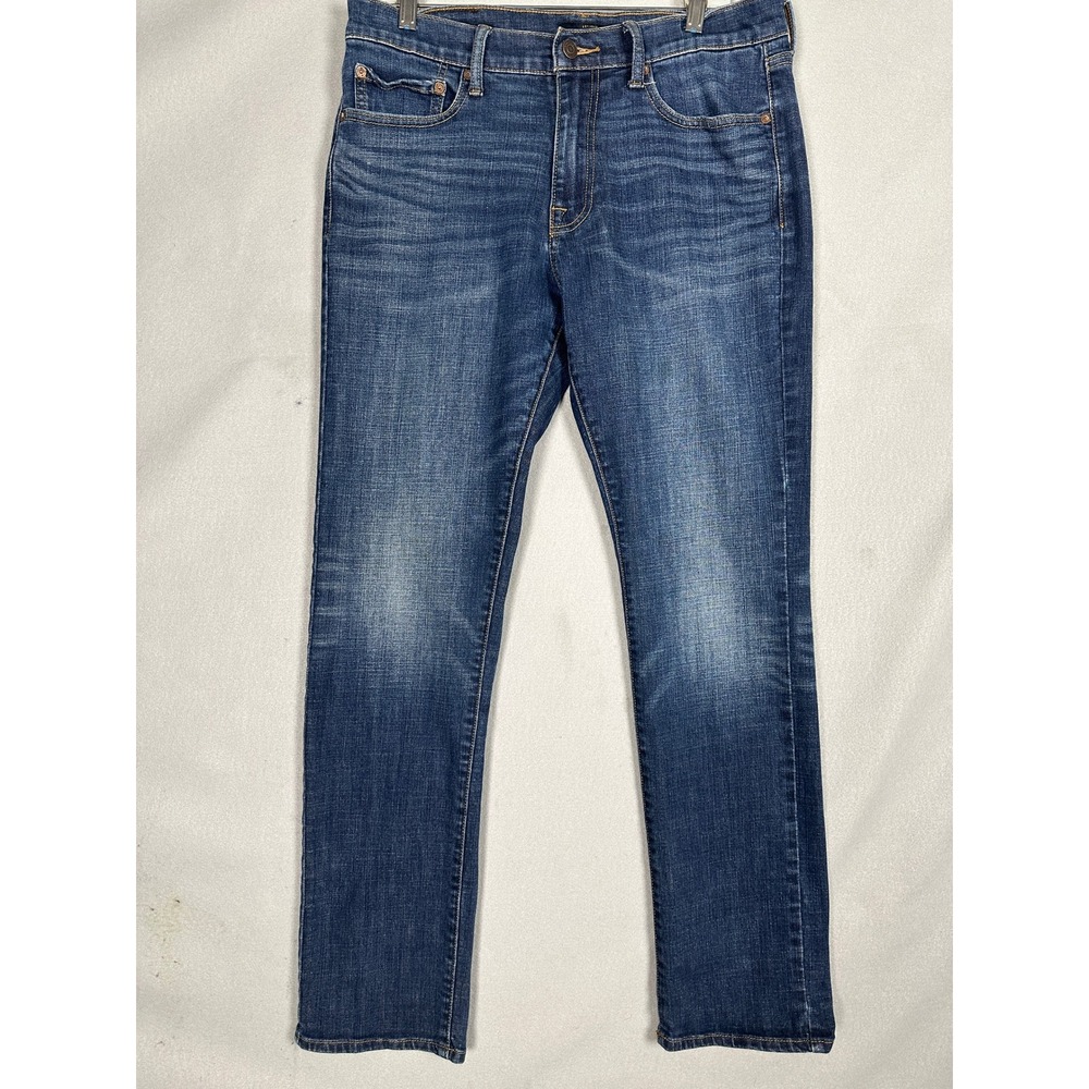 Lucky Brand 410 Jeans Mens 32X32 Athletic Slim Blue Whiskering Denim Pants EUC
